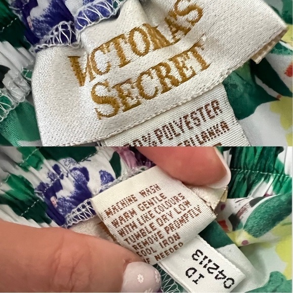 VINTAGE VICTORIA'S SECRET Gold Label 90's Floral Satin Mini Shorts Small - Picture 4 of 4